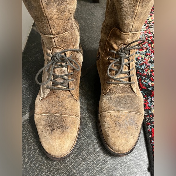 BORN CROWN Gilmore Distressed Soft Leather Tall Riding Boot Size 9.5 (fits 10) - Picture 2 of 8